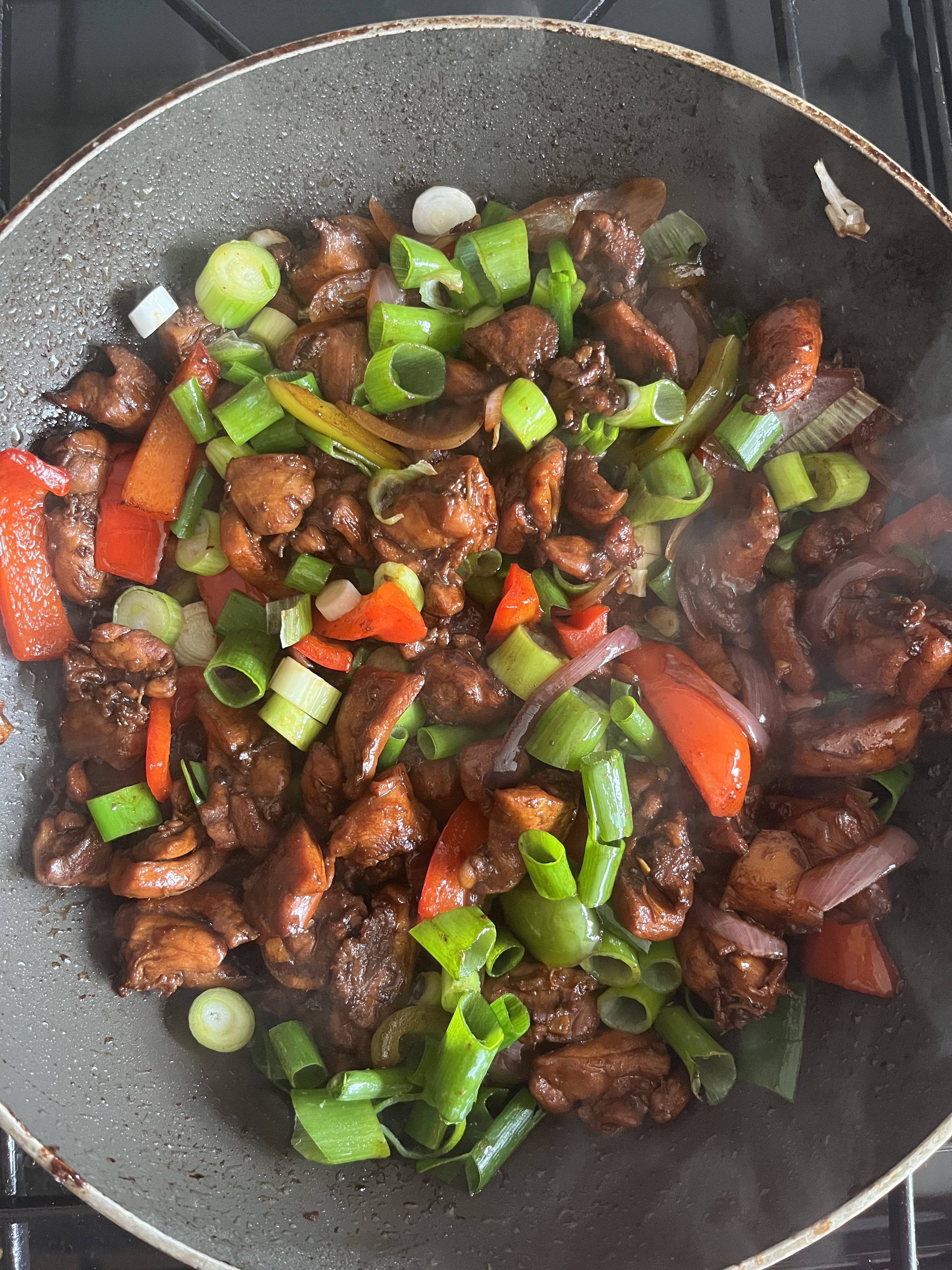 Sticky soy chicken and noodles